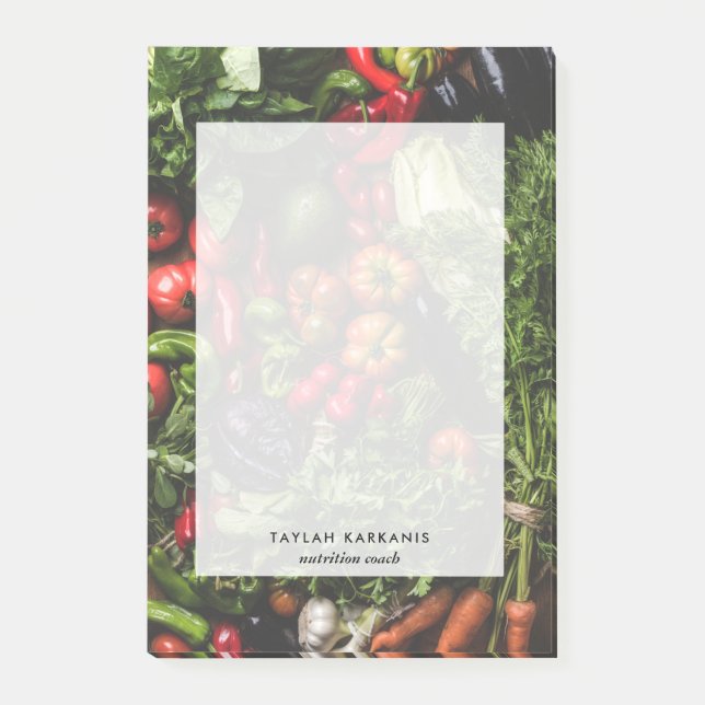 Bloco De Notas Campo de saúde dos legumes frescos personalizado (Frente)