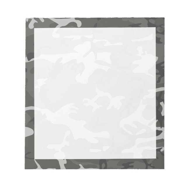 Bloco De Notas Camuflagem Abstrata Cinza Moderna (Frente)