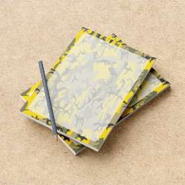 Bloco De Notas Camuflagem Amarela e Verde, Militar, Exército