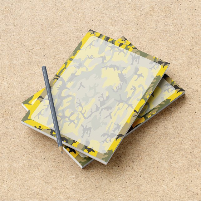 Bloco De Notas Camuflagem Amarela e Verde, Militar, Exército (Criador carregado)