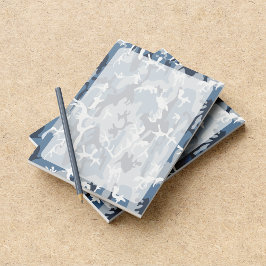 Bloco De Notas Camuflagem Azul da Neve de inverno, Militar, Exérc