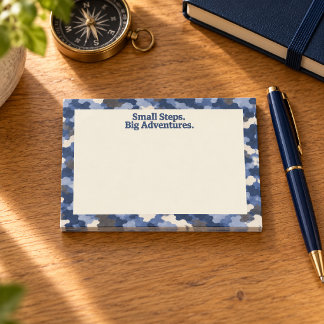 Bloco De Notas Camuflagem Azul Pequenos Passos Grandes Aventuras