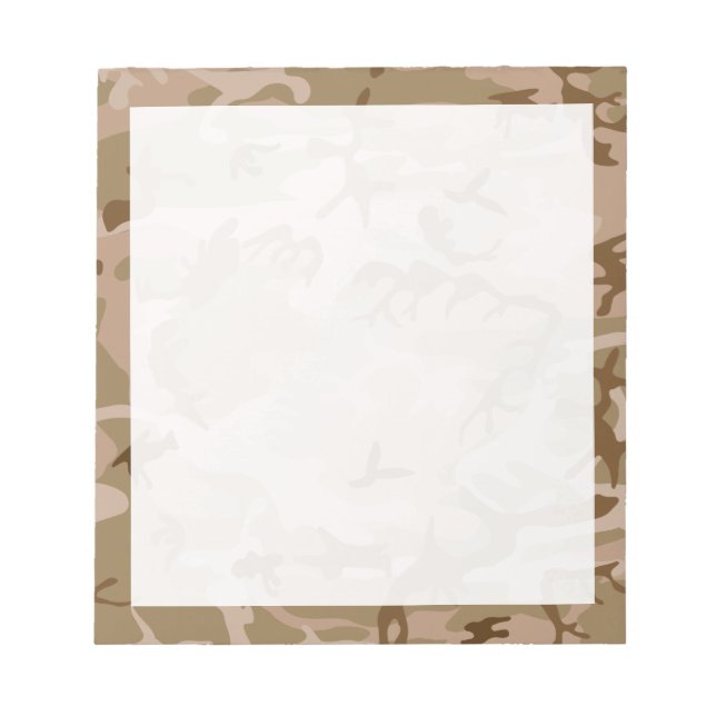 Bloco De Notas Camuflagem Bege Marrom Verde Deserto (Frente)
