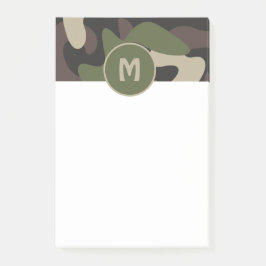 Bloco De Notas Camuflagem Militar Padrão Verde Castanho Monograma