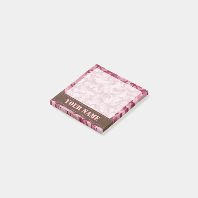 Bloco De Notas Camuflagem rosa (Inclinado)