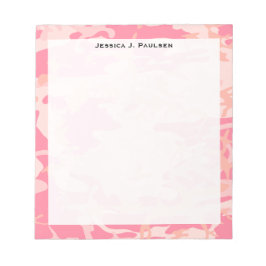 Bloco De Notas Camuflagem Rosa e Pêssego com Monograma