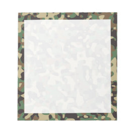 Bloco De Notas Camuflagem Verde Marrom Bege Cinza Floresta