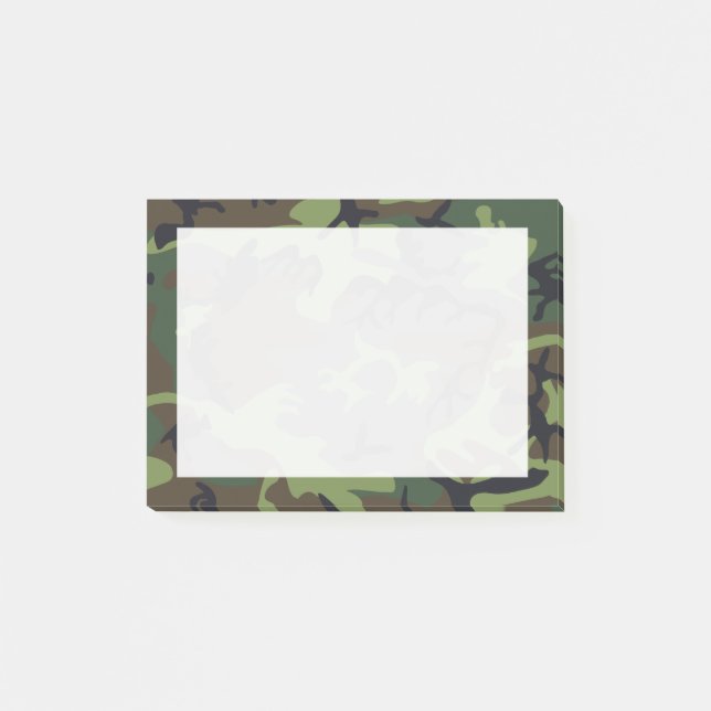 Bloco De Notas Camuflagem Verde, Marrom e Preto (Frente)