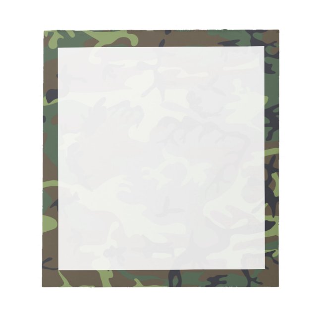 Bloco De Notas Camuflagem Verde, Marrom e Preto (Frente)