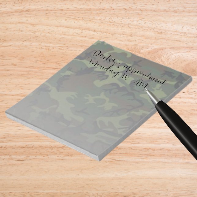Bloco De Notas Camuflagem Verde Militar (Military Green Camouflage Notepad)
