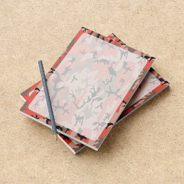 Bloco De Notas Camuflagem Vermelha e Marrom, Militar, Exército