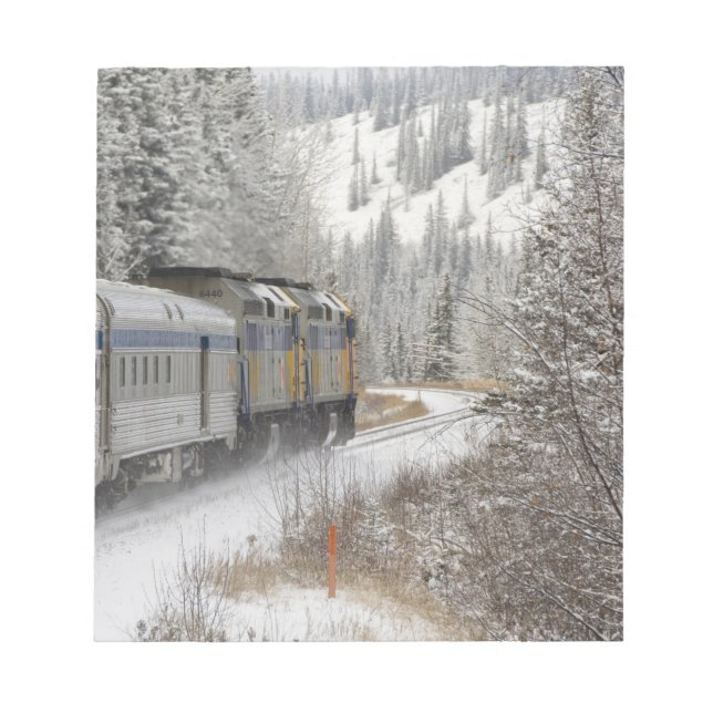 Bloco De Notas Canadá, Alberta. Trem de neve da VIA Rail entre (Frente)