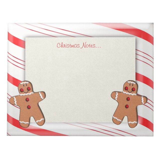 Bloco De Notas Candy Cane and Gingerbird Man Cookies (Frente)