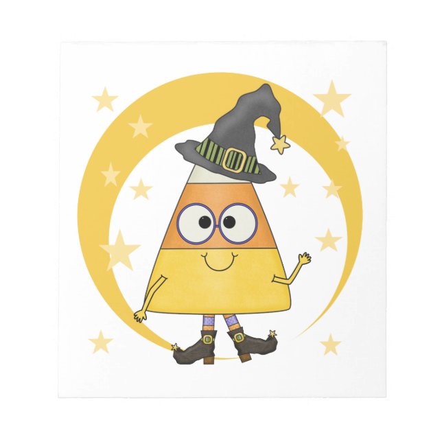 Bloco De Notas Candy Corn Witch Halloween (Frente)