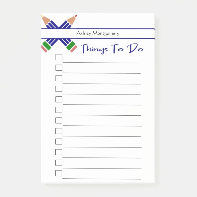 Bloco De Notas Canetas Coloridas A Fazer (Frente)