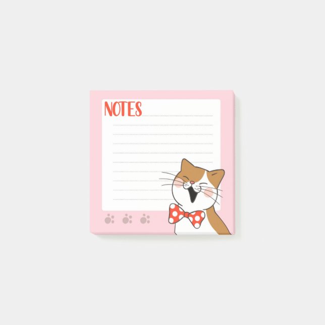 Bloco De Notas Cantar Notas de Posto de Cat (Frente)