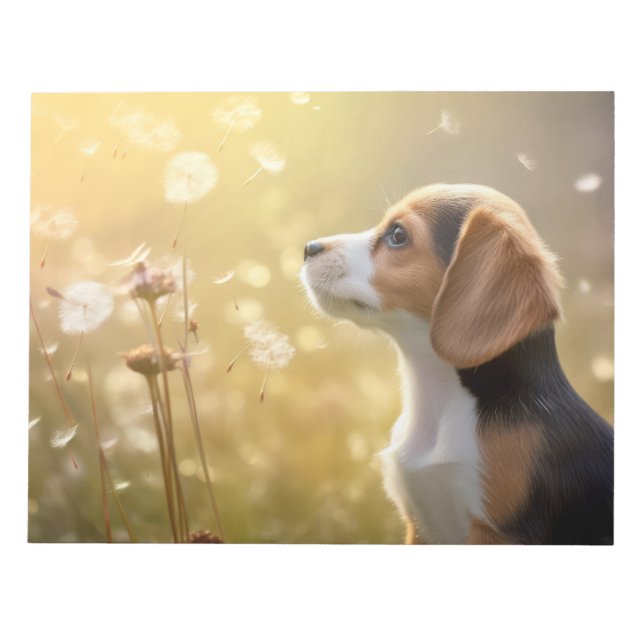 Bloco De Notas Cão-Beagle Pet Animal Tranquilo Pacável (Frente)