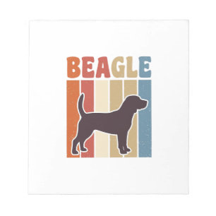 Bloco De Notas Cão Beagle Vintage Design Vetorial de Listra Retro