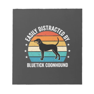 Bloco De Notas Cão Bluetick Coonhound Pôr do Sol Retro
