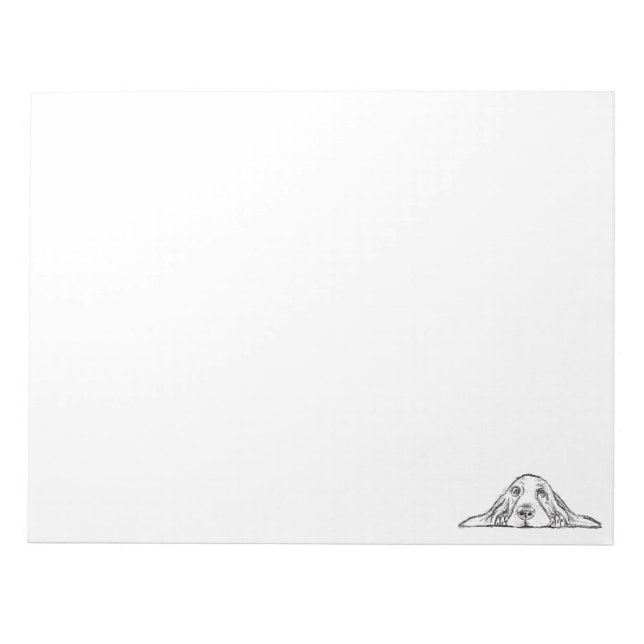 Bloco De Notas cão-caçador preto branco-cachorrinho (Frente)