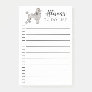 Bloco De Notas Cão de caniche cinzento personalizado para fazer