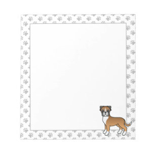 Bloco De Notas Cão de Cartoon Bonito de Boxer