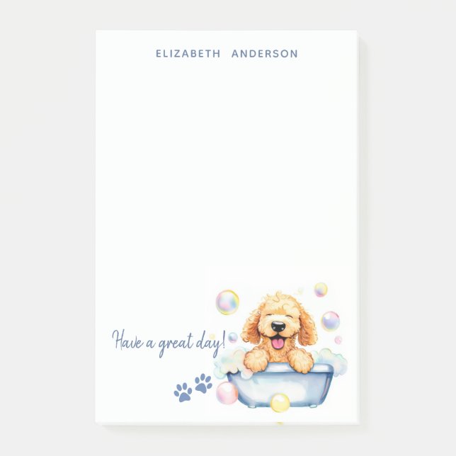 Bloco De Notas Cão de Goldendoodle Personalizado (Frente)