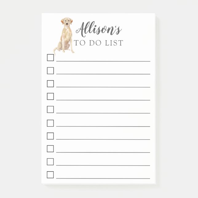 Bloco De Notas Cão de labrador retriever personalizado para fazer (Frente)
