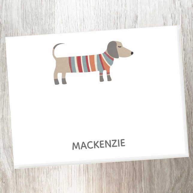 Bloco De Notas Cão de linguiça de salsicha Dachshund Personalizad (Dachshund Wiener or Sausage Dog personalized fun Post It sticky notes)