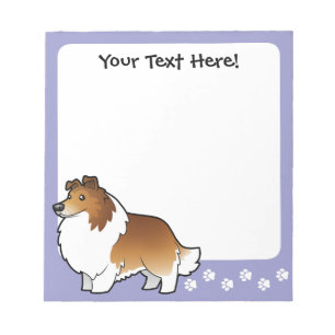 Bloco De Notas Cão de Pastoreio Shetland de Desenho Animado / Col