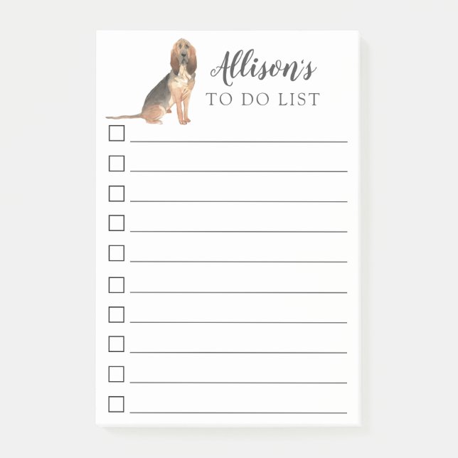 Bloco De Notas Cão do BloodHound personalizado para fazer a lista (Frente)