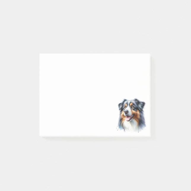 Bloco De Notas Cão Pastor Australiano Tri-Colorido (Frente)