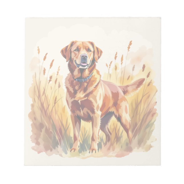 Bloco De Notas Cão Retriever Labrador Vermelho Raposo (Frente)