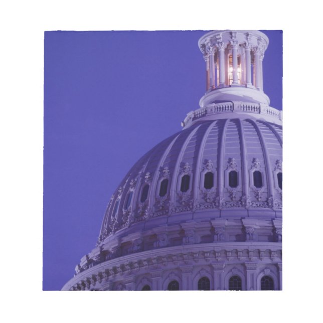 Bloco De Notas Capitólio dos EUA ao anoitecer com luz em cúpula l (Frente)