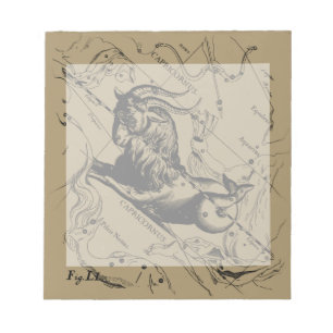 Bloco De Notas Capricórnio Constelação Vintage Engrenando Heve