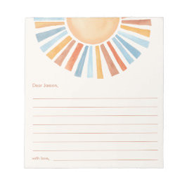 Bloco De Notas Cápsula cronológica Boho sol amarelo azul