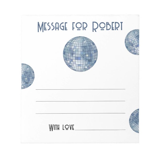 Bloco De Notas Cápsula do tempo de aniversário com disco de bolas (Frente)