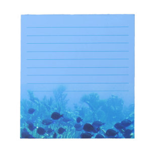 Bloco De Notas Captura de peixe azul escondido