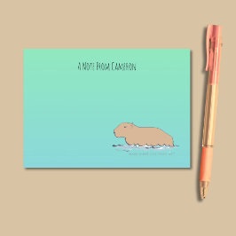 Bloco De Notas Capybara Cute Wildlife Zoo Animal Desenhada à Mão