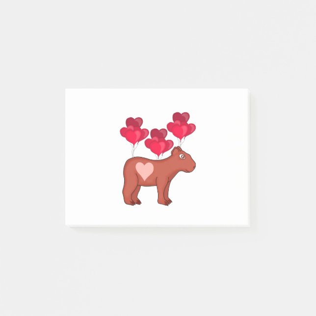 Bloco De Notas Capybara Hearts Love (Frente)