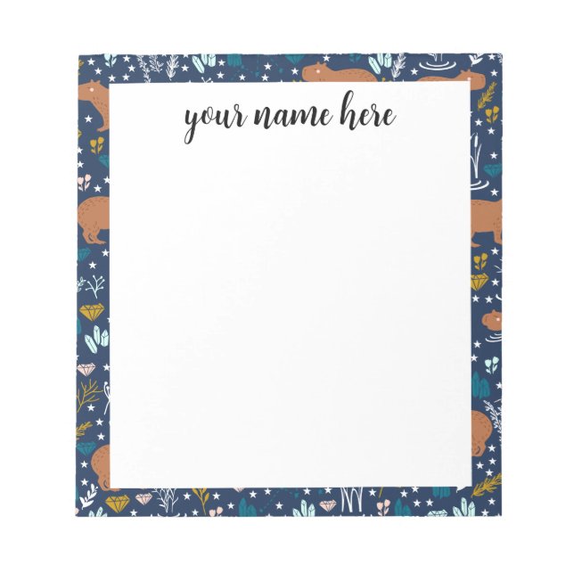 Bloco De Notas Capybara Notepad Personalizada (Frente)