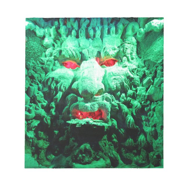 Bloco De Notas Cara Assustadora Mascarada na Rocha (Frente)