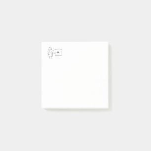 Bloco De Notas Cara de desenho animado com Olá de mão