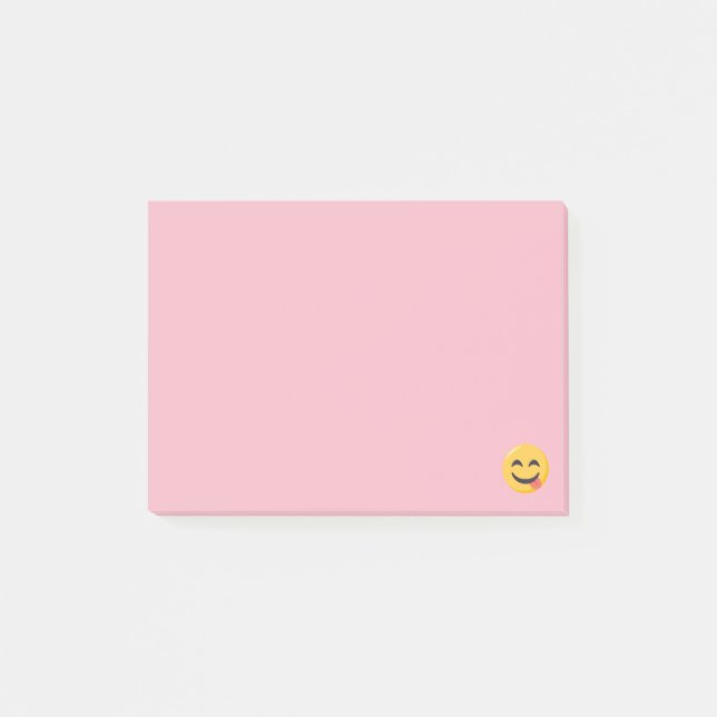 Bloco De Notas Cara de sorriso com língua Emoji (Frente)