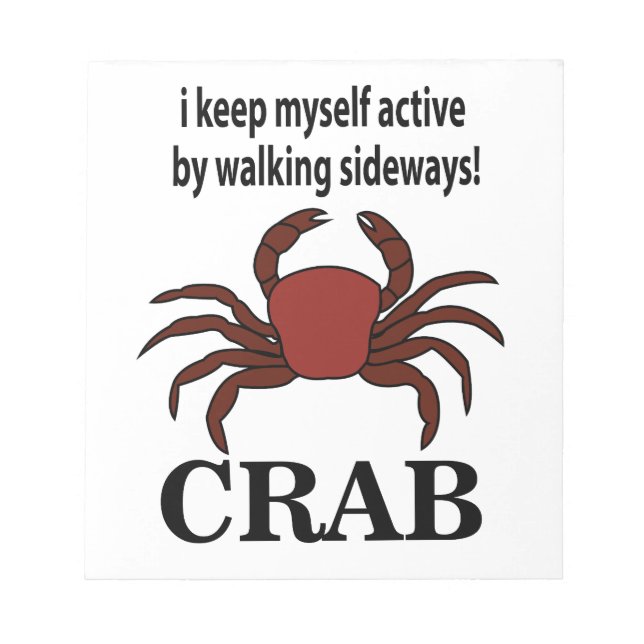Bloco De Notas Caranguejo Eu Me Mantenho Ativo Caminhando Para O  (Frente)