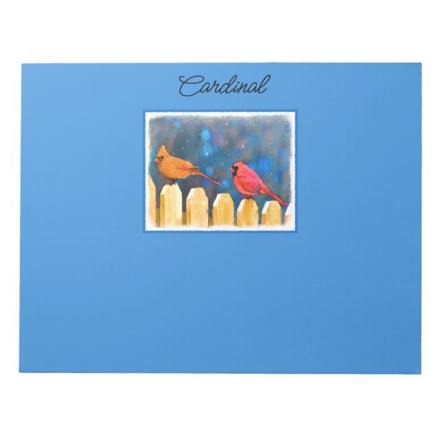 Bloco De Notas Cardeais na pintura de cerca - Arte original (Frente)