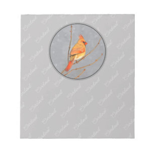 Bloco De Notas Cardeal para pintura de galho - Arte original de p