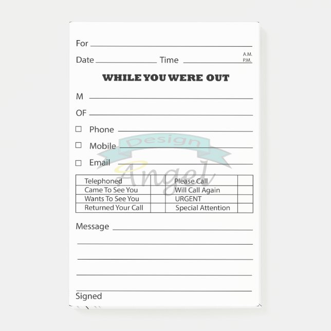 Bloco De Notas Cargo feito sob encomenda da mensagem de telefone (Frente)