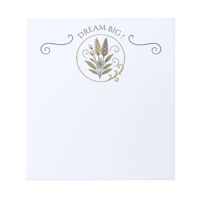 Bloco De Notas Carnet de note, bloc-notes, Dream big. (Frente)