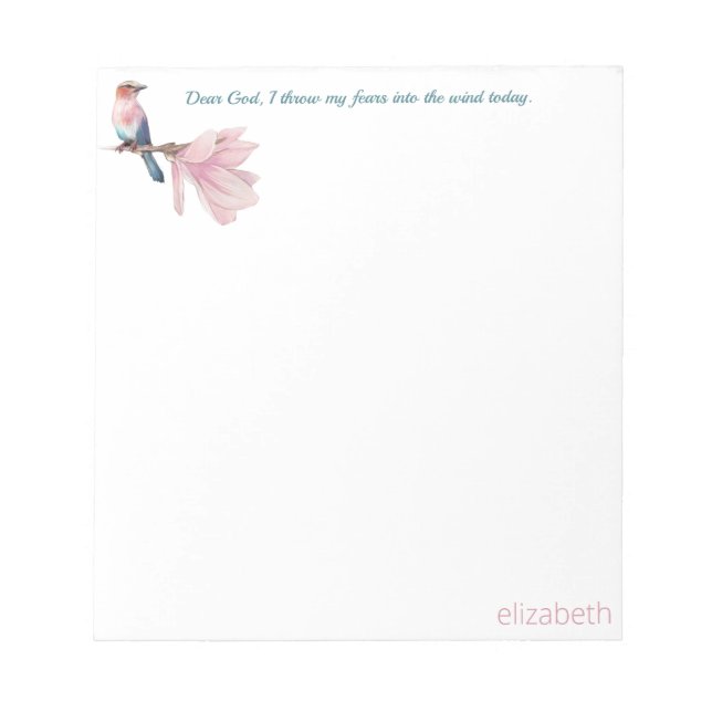 Bloco De Notas Caro Deus, Bird & Magnolia Notepad (Frente)